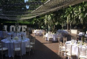 Courtyard summer wedding set up