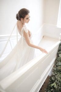 Wedding bride on the stairs