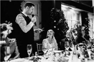Groom doing wedding speech
