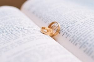 wedding rings in book