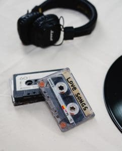mix tape with headphones