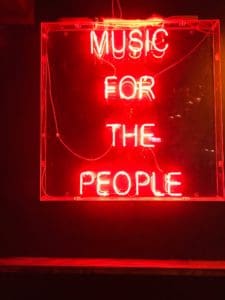 Music for the people neon sign