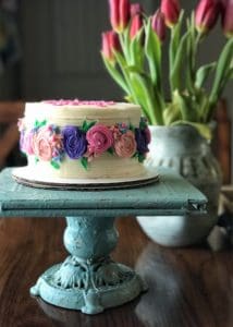 wedding cake with colourful icing