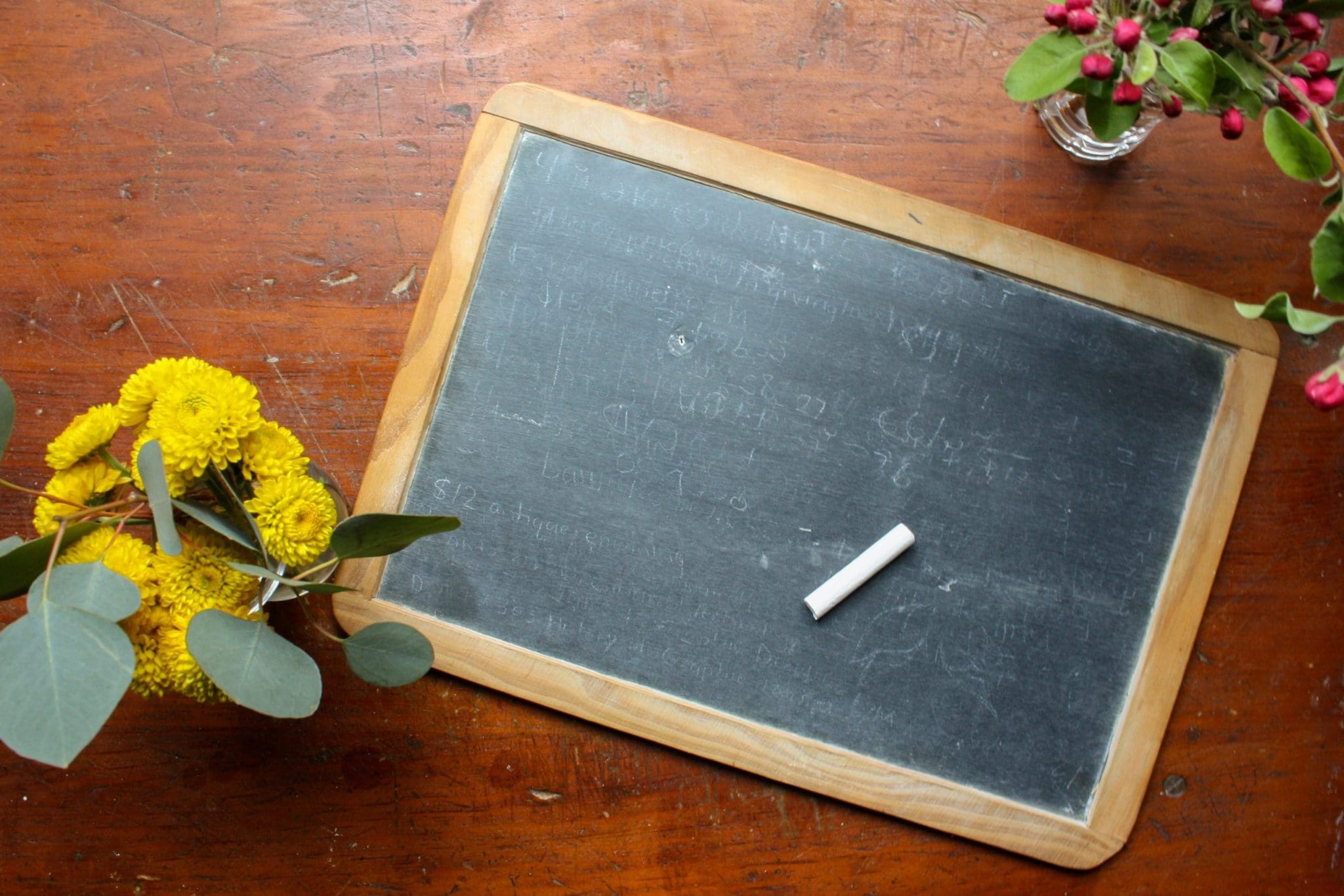 Image describes a chalk board.