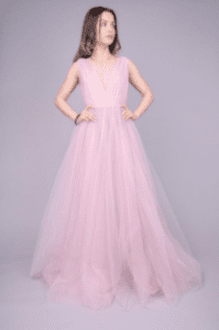 Evening Tulle Dress in pale pink