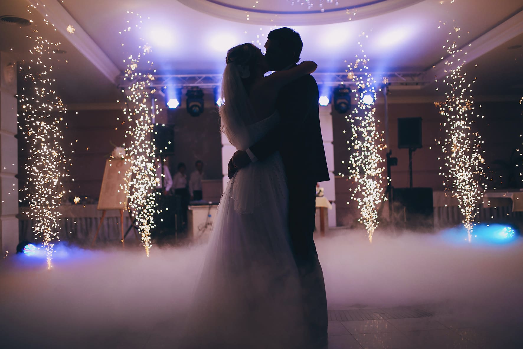 Wedding couple on a dance floor