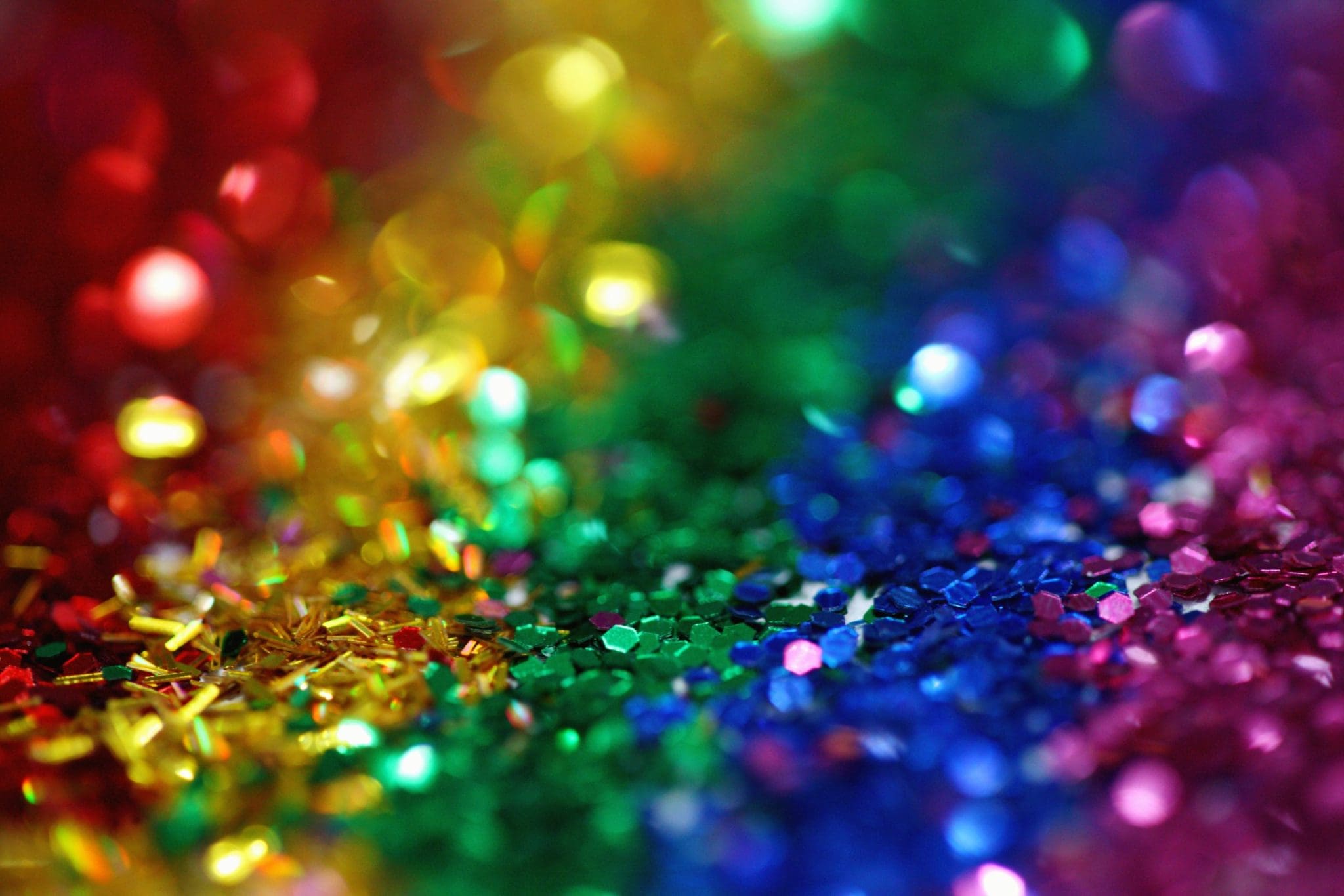 Pride rainbow sparkles.