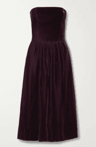 Ralph Lauren Jair Strapless Velvet Midi Dress from Net a Porter