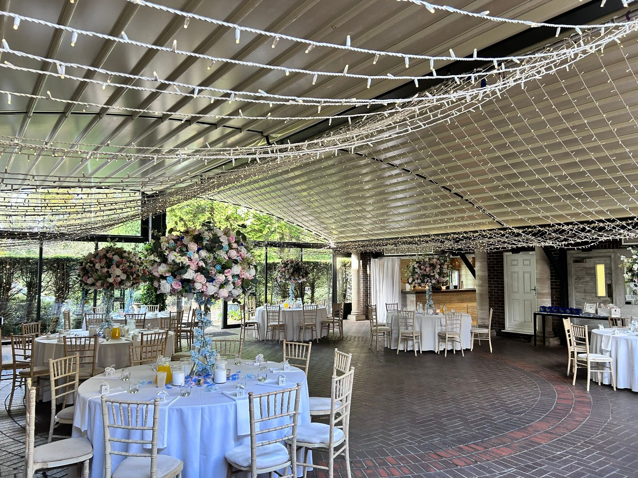 Delamere Manor Courtyard decorated for a Christening Party