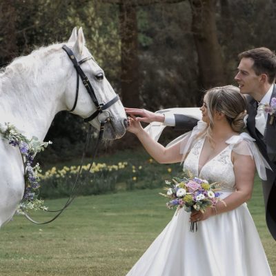 Bride, Groom & horse